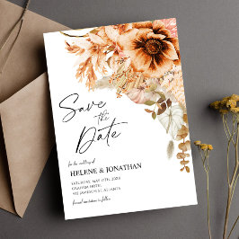 Reserva La Fecha Terracotta Floral Fall Wedding Save The Date