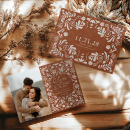 Reserva La Fecha Terracotta Foto de Boda mexicano Save the Date
