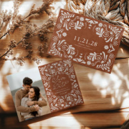 Reserva La Fecha Terracotta Foto de Boda mexicano Save the Date