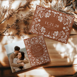 Reserva La Fecha Terracotta Foto de Boda mexicano Save the Date