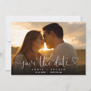 Reserva La Fecha Terracotta Heart Script Boda de fotografía Código 