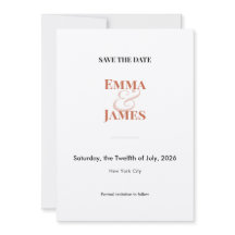 Terracotta Minimalista Ampersand Save the Date