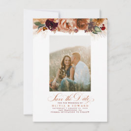 Reserva La Fecha Terracotta Pampas Grass Save The Date Photo