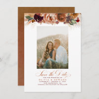 Terracotta Pampas Grass Save The Date Photo