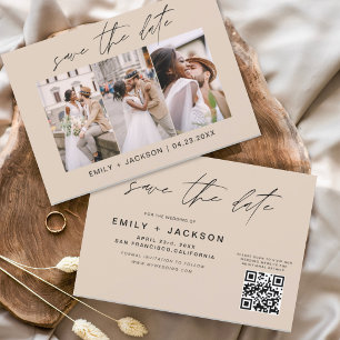 Reserva La Fecha Terracotta QR Code Save the Date Modern 3 Photo