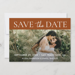 Reserva La Fecha Terracotta Rust Photo Save the Date boda