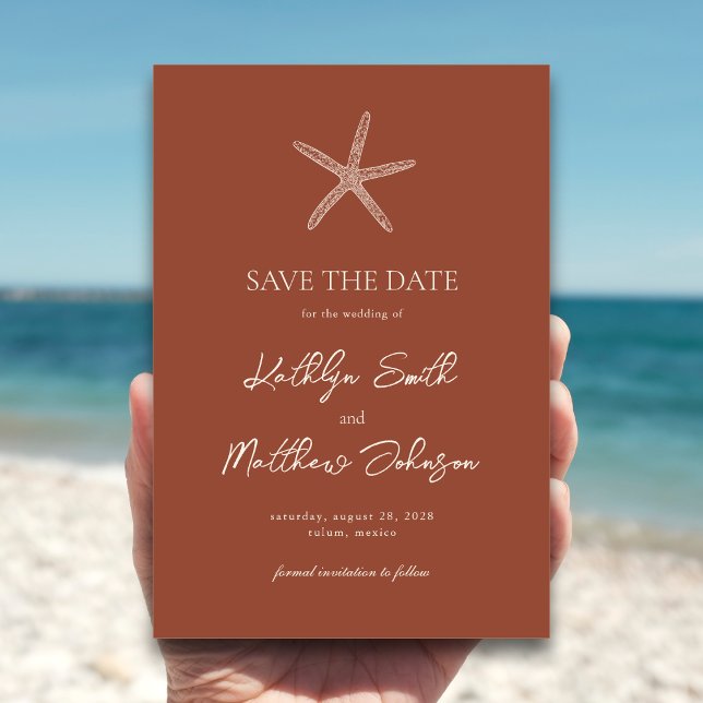 Reserva La Fecha Terracotta Starfish Beach Destination Wedding (Subido por el creador)