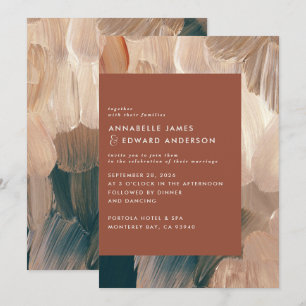 Reserva La Fecha Terracotta verde azulado paintero moderno boda ele