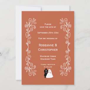 Reserva La Fecha Terracotta Wedding Save The Date Card Bride Groom