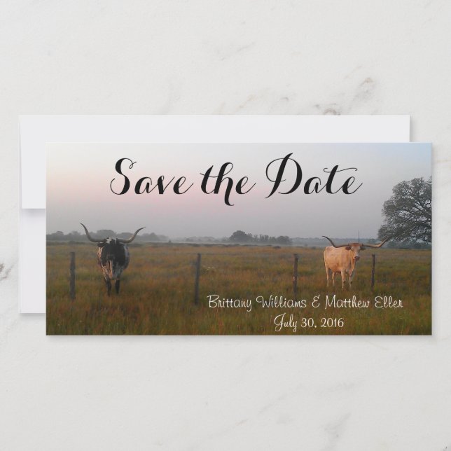 Reserva La Fecha Texas Longhorns Save the Date card (Anverso)