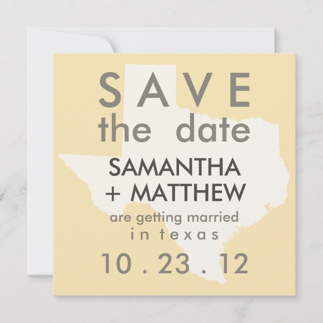 Reserva La Fecha Texas Save the Date Cards (Anverso)