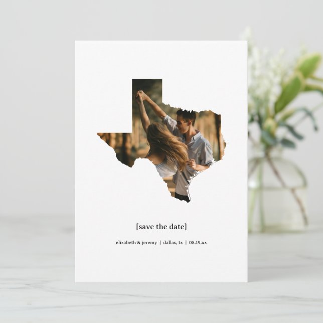 Reserva La Fecha Texas Save the Date Photo Card (Anverso de pie)