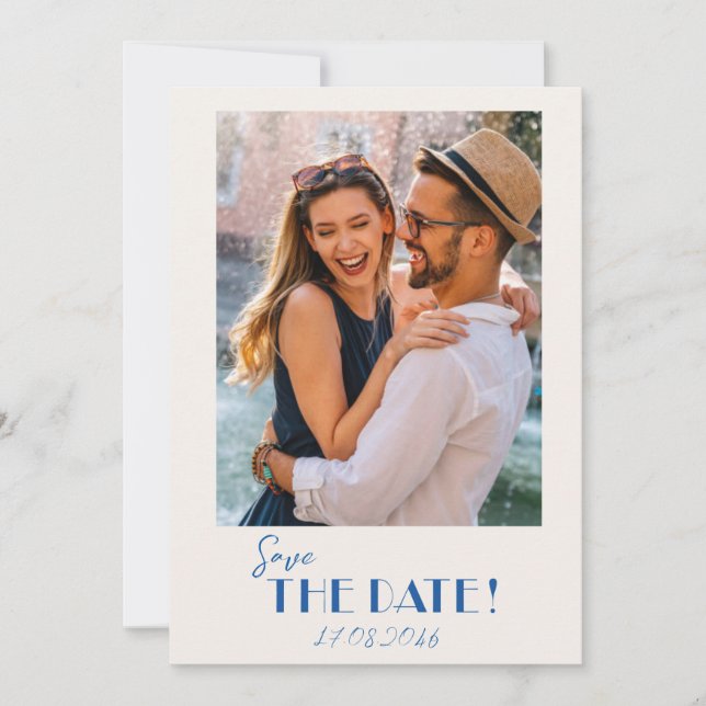 Reserva La Fecha Texto retro y matrimonio fotográfico guardar la fe (Anverso)