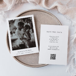 Reserva La Fecha Texto simple y elegante y foto | Código QR Boda