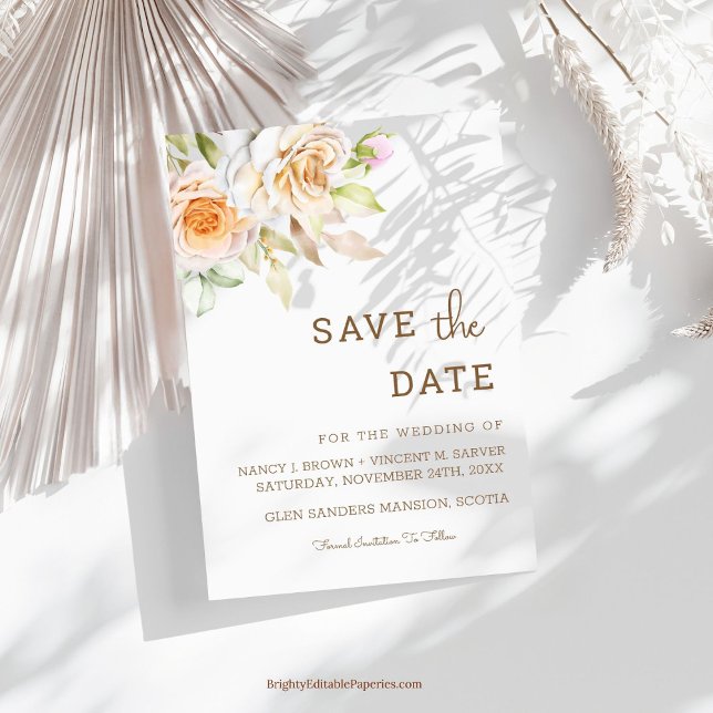 Reserva La Fecha Texto Único Boho Simple y Elegante  Foto | Boda (Subido por el creador)