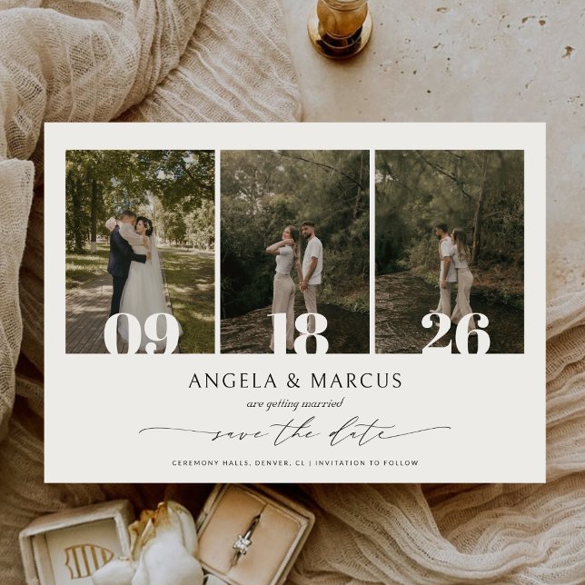 Reserva La Fecha Texto y Foto Horizontal Simple Moderno | Boda (Subido por el creador)