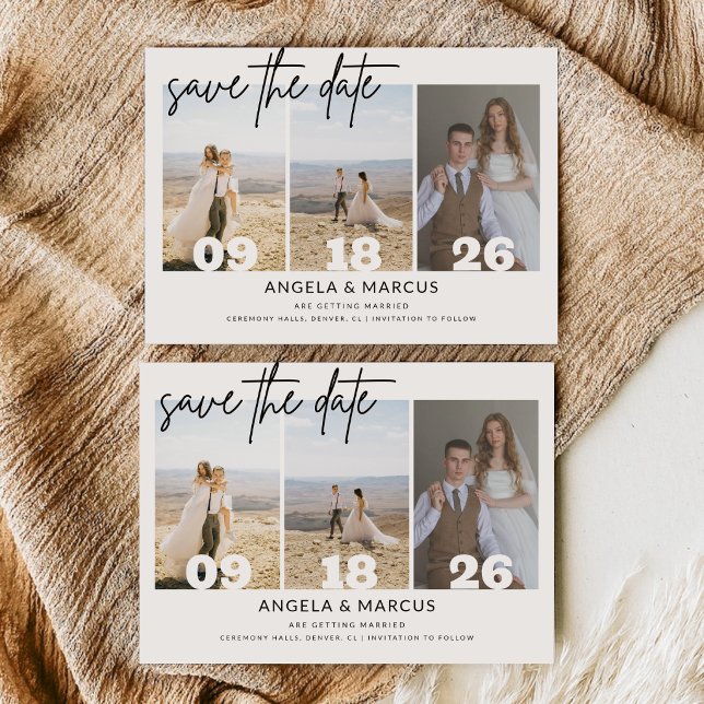 Reserva La Fecha Texto y Foto Horizontal Simple Moderno | Boda (Subido por el creador)
