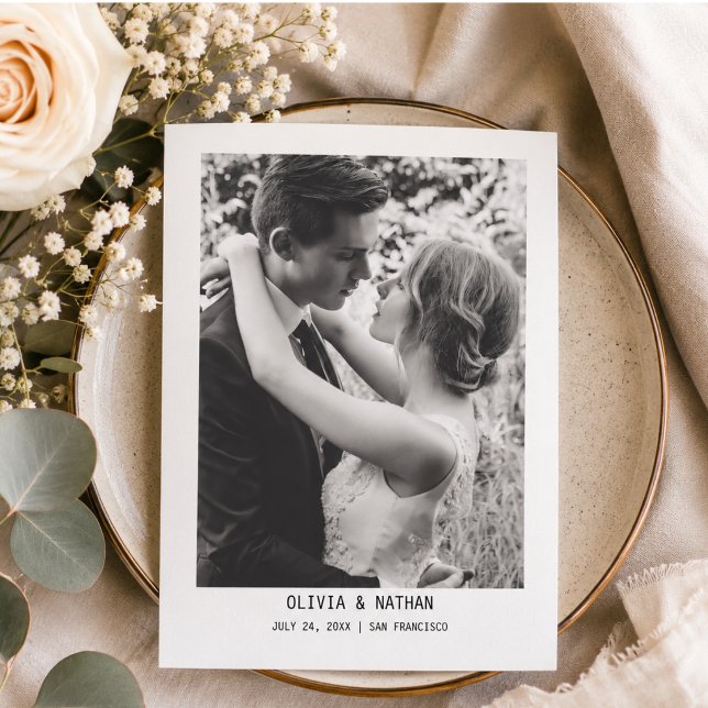 Reserva La Fecha  Texto y Foto Simple y Elegante | Boda  (Simple Elegant Text & Photo | Wedding Save The Date)