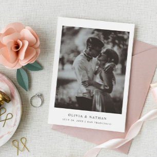 Reserva La Fecha Texto y Foto Simple y Elegante Boda
