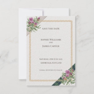 Reserva La Fecha Thistle Celtic Tartán Boda