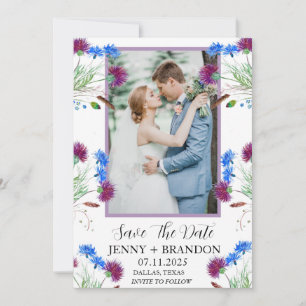 Reserva La Fecha Thistle Scottish Elegant Modern Floral Photo