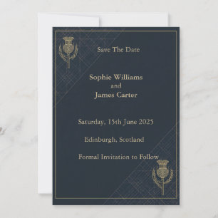 Reserva La Fecha Thistle y Tartán Boda de Escocia