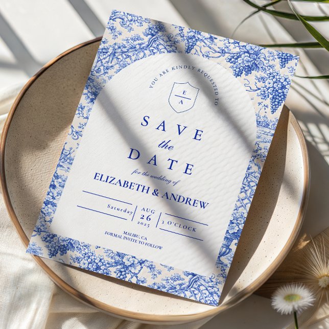 Reserva La Fecha Timeless Blue White Porcelain Wedding (Subido por el creador)
