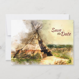 Reserva La Fecha Tipi tribal y Boda de Heart Arrow Boho Teepee