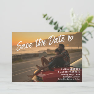 Reserva La Fecha Tipografía audaz simple Boda moderno del corazón