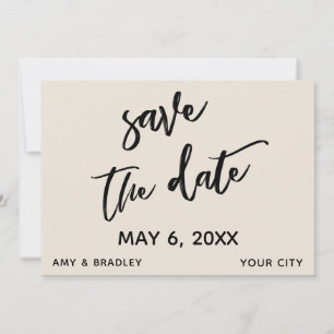 Reserva La Fecha Tipografía de boda crema de escritura casual