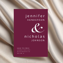 Tipografía de boda moderna con ampersand de Borgoñ