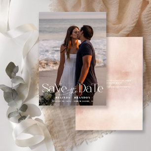 Reserva La Fecha Tipografía de Foto de Boda Moderna Guardar la Fech