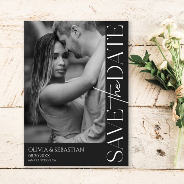 Reserva La Fecha Tipografía de moda Textos Foto Boda negro (Subido por el creador)