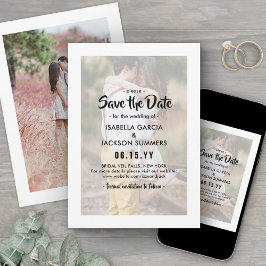 Reserva La Fecha Tipografía elegante superpuesta boda de foto moder