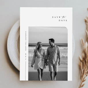 Reserva La Fecha Tipografía Fotográfica de Boda Minimalista Moderna