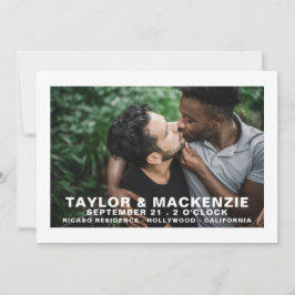 Reserva La Fecha Tipografía fotográfica Gay simple Guardar el Boda 