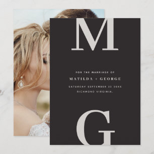 Reserva La Fecha Tipografía gráfica moderna de iniciales foto boda