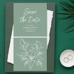 Reserva La Fecha Tipografía manuscrita - Boda Verde Menta