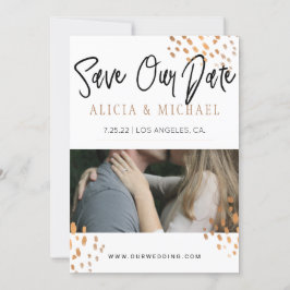 Reserva La Fecha Tipografía Metalizado de Relieve metalizado dorado