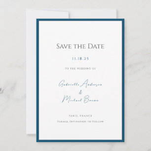 Reserva La Fecha Tipografía Mínima Elegante Atemporal Boda Verde Ac