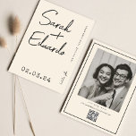 Reserva La Fecha Tipografía moderna B&W Código Qr de la fotografía<br><div class="desc">Tipografía Fotografía artística simple Código Qr</div>