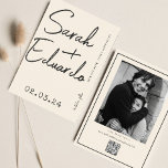 Reserva La Fecha Tipografía moderna B&W Código Qr de la fotografía<br><div class="desc">Tipografía Fotografía artística simple Código Qr</div>