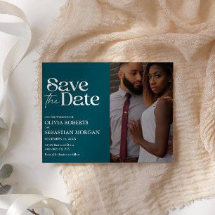 Reserva La Fecha Tipografía moderna Boda de fotografía profunda Ver
