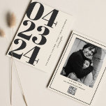 Reserva La Fecha Tipografía moderna de B&W Número de foto Código Qr<br><div class="desc">Tipografía Fotografía artística simple Código Qr</div>