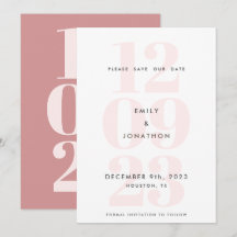 Tipografía moderna de la fecha Color rosado oscuro