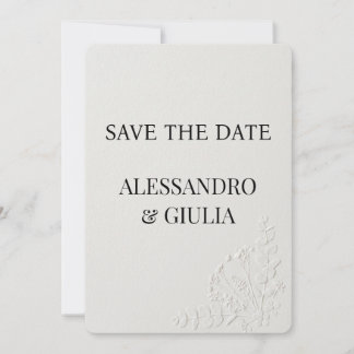 Reserva La Fecha Tipografía Moderna Minimalista Boda en Blanco y Ne