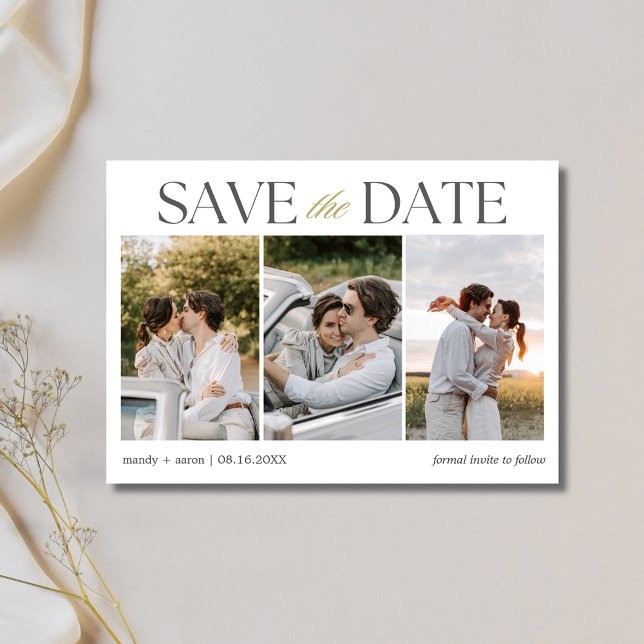 Reserva La Fecha Tira de fotos elegante de boda (Elegant Photo Strip Wedding Save The Date)