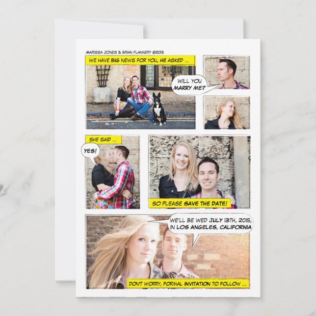 Reserva La Fecha Tira de libros de historietas Guardar la fecha (Anverso)