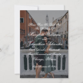 Reserva La Fecha Toile & Calligraphy Save the Date Photo Card