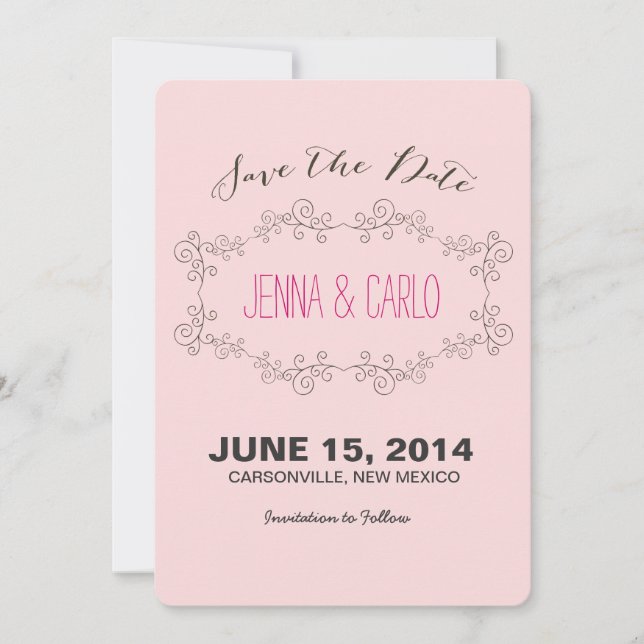 Reserva La Fecha torbellino doodle guardar la fecha (Anverso)